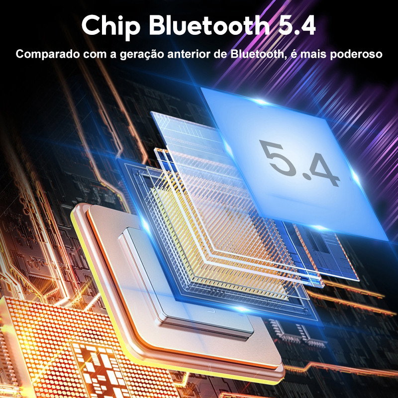 Fones De Ouvido Sem Fio Bluetooth Fone Com Microfones Alta Fidelidade Som Estéreo Toque Inteligente Esportes