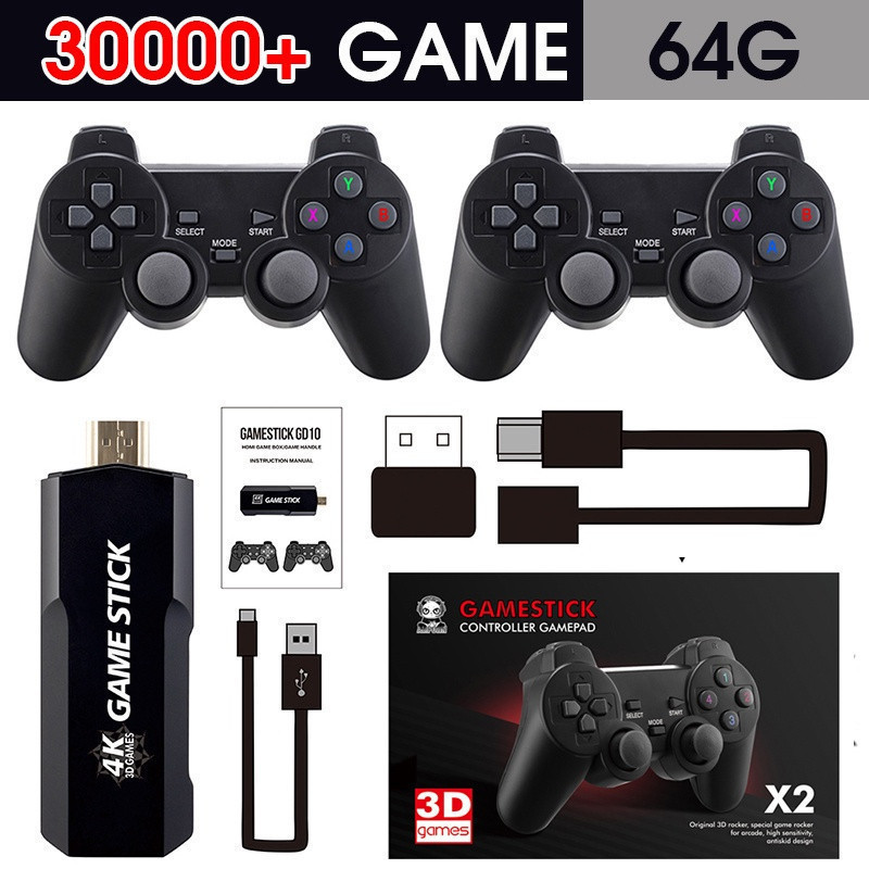 Videogame Stick 2-Console 4K GD10 , 64 Gb , 37.000 Jogos + 2 Controladores . Pronto Para Entrega Imediata De Retrô PSP ,