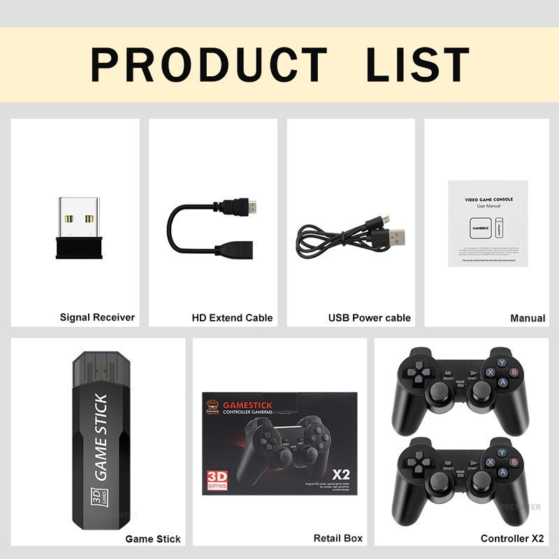 Videogame Stick 2-Console 4K GD10 , 64 Gb , 37.000 Jogos + 2 Controladores . Pronto Para Entrega Imediata De Retrô PSP ,